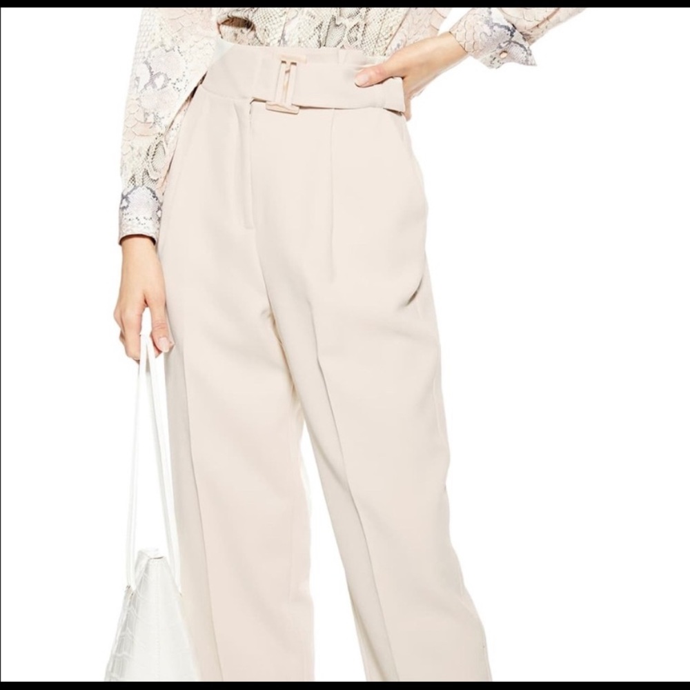 Tan Belted Dress Pants